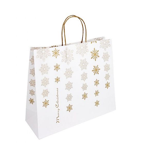 Vánoční dárková taška bílá Kristal 45x14x38cm