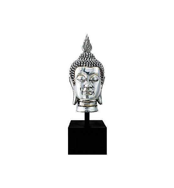 Dekorace Budha Richmond Interiors hlava stříbrná 90x40x40 cm