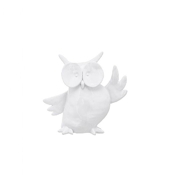 Dekorační soška sova Sia Home Fashion keramika bílá 21x23 cm