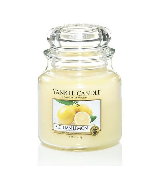 Vonná svíčka Yankee Candle Sicilian Lemon classic střední 411g/90hod
