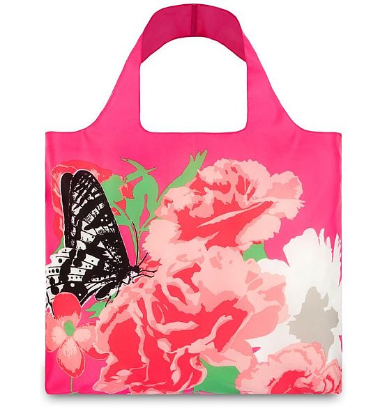 Nákupní taška LOQI růžová s květy 50x42 cm