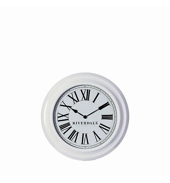 Nástěnné hodiny RIVERDALE bílé, průměr 46 cm