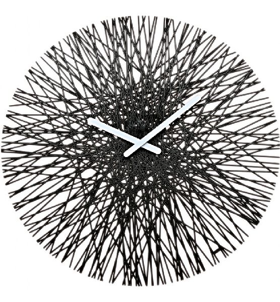 Nástěnné hodiny Koziol Silk plast černé 45cm