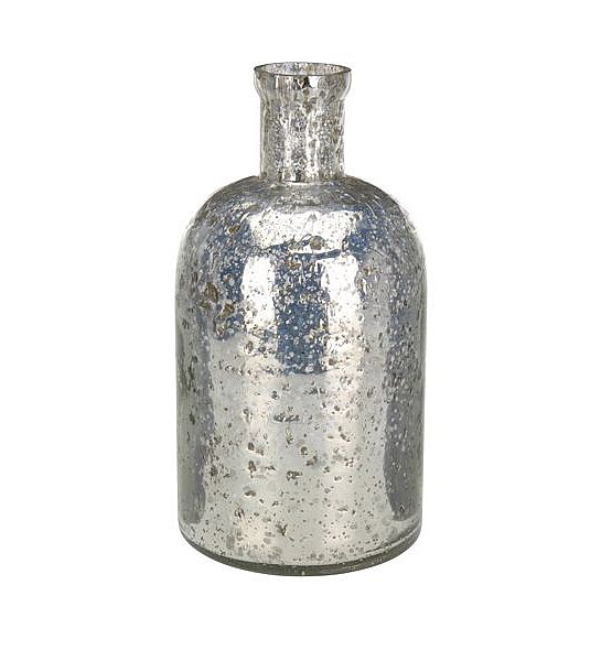 Váza Stardeco skleněná stříbrná 25cm