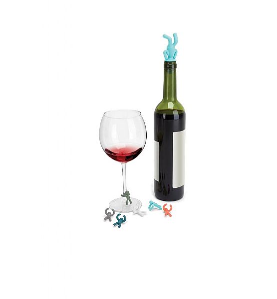 Rozlišovače na skleničky + uzávěr na víno Umbra set/7 ks
