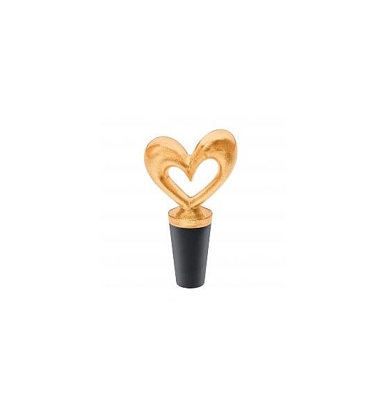 Zátka na víno Koziol Susi plast zlaté srdce 8x5x2,5 cm