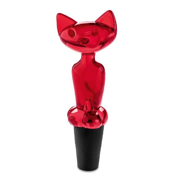Zátka Koziol kočka červená 11x4x3cm
