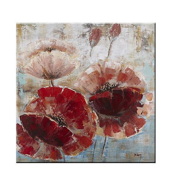 Obraz Stardeco květy červené 80×80cm
