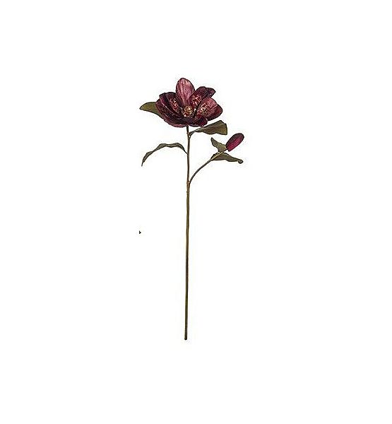 Umělá květina Sia Home Fashion Magnólie vínová třpytivá 67 cm