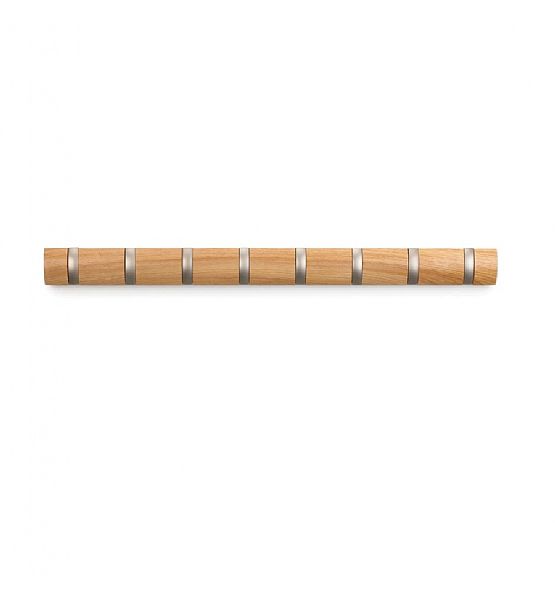 Věšák na zeď Umbra Flip 8 háčků dřevo, kov přírodní 81,3x6,5x3,1cm