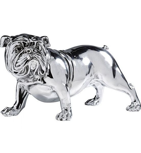 Bulldog Kare Design stříbrný dekorační 32x22 cm