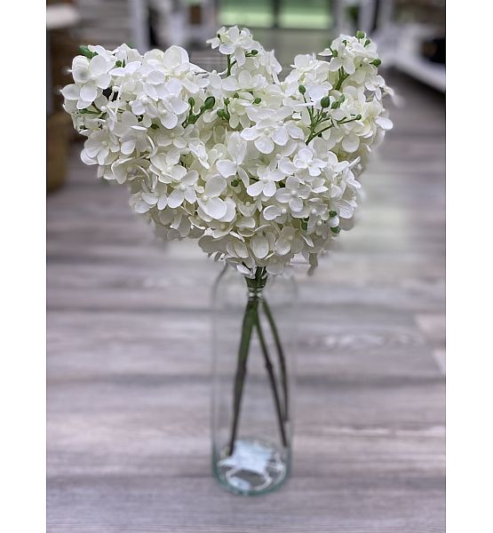 Umělá květina Silk-ka Hortenzie bílá 46cm