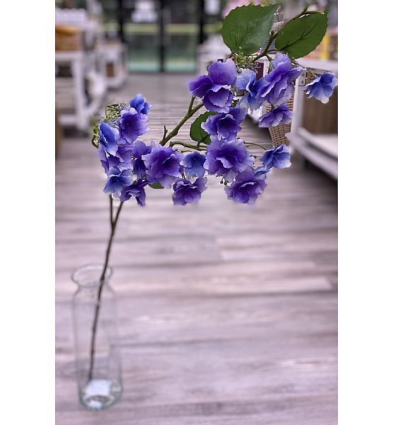 Umělá květina Emerald Hortenzie řapíkatá modrá 95cm