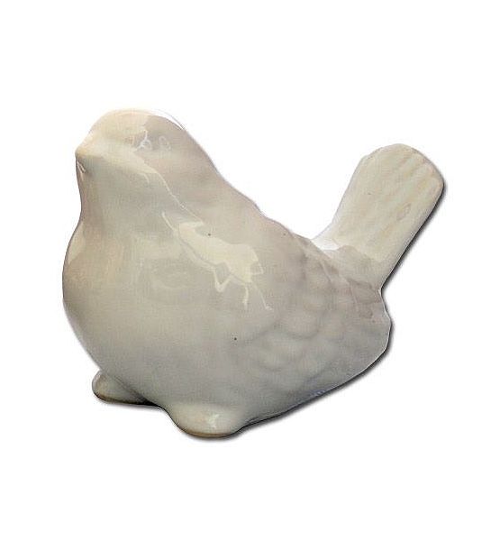 Ptáček Stardeco bílý keramika 8x11,5cm