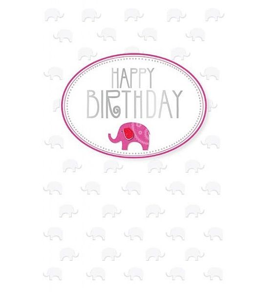 Přání Artebene se slony Happy Birthday 18x12cm