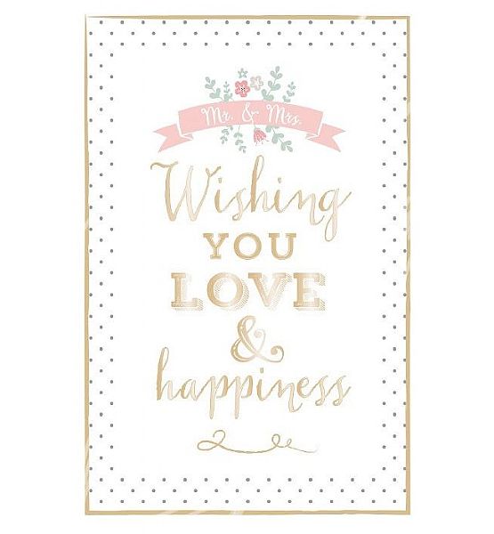 Přání Artebene ražené Love & Happiness 18x12cm