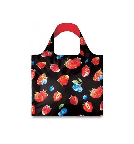 Nákupní taška LOQI jahody Juicy Strawberries 50x42cm unese až 20kg
