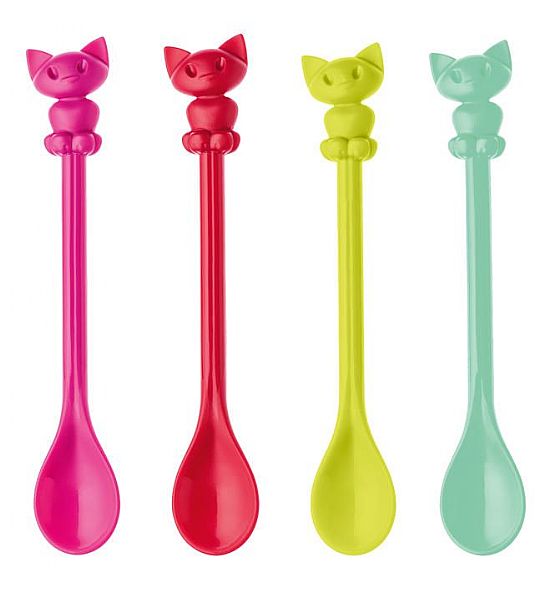 Lžičky Koziol Kitty plast 4 ks 15 cm