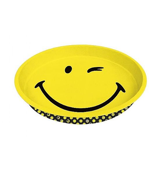 Podnos Zak Designs Smiley plechový kulatý 33x4 cm