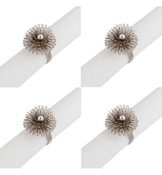 Kroužky na ubrousky Sia Home Fashion FLOWER set/4ks