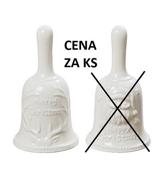 Vánoční zvoneček Boltze porcelán výška 13cm 2 druhy (cena za ks)