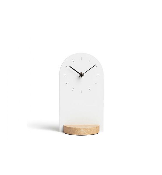 Stolní hodiny Umbra Sometime bílá/přírodní 22x12cm
