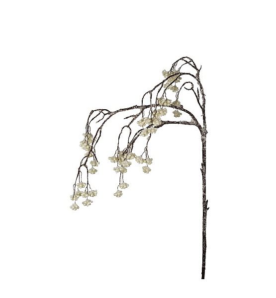 Umělá zimní květina zasněžené bobule Sia Home Fashion  bílá 158cm