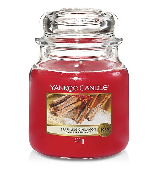 Vonná svíčka Yankee Candle Sparkling Cinnamon classic střední 411g/90hod