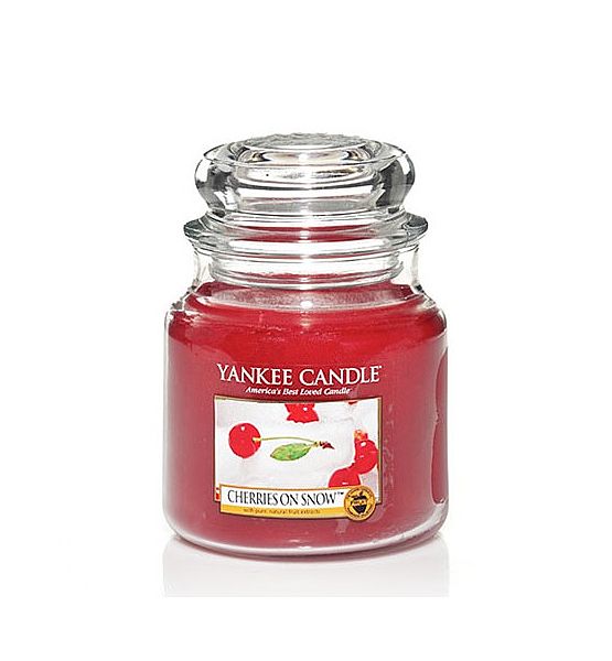 Vonná svíčka Yankee Candle Cherries On Snow classic střední 411g/90hod