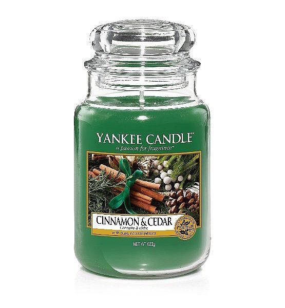 Vonná svíčka Yankee Candle Cinnamon & Cedar classic velký 623g/150hod