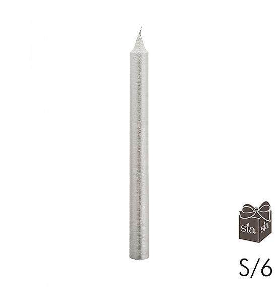Svíčka válec Sia Home Fashion set/6ks  - 25 cm/13hod bílá