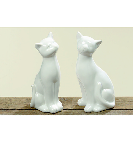 Dekorační soška kočka BOLTZE porcelán výška 25cm 2 druhy (cena za ks)