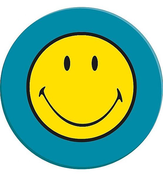 Talíř Zak Designs Smiley mělký modrý plast 25 cm