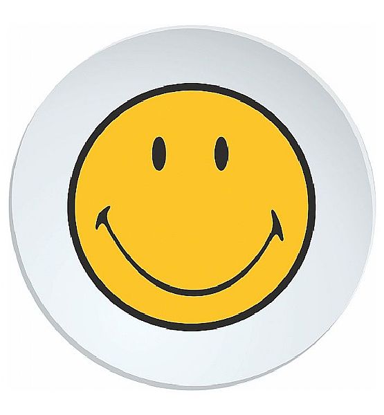 Talíř Zak Designs Smiley hluboký žlutý plast 20 cm