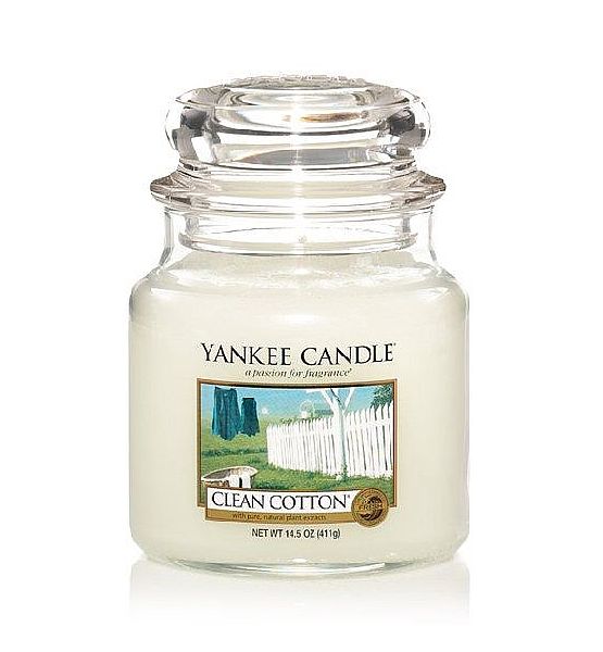 Vonná svíčka Yankee Candle Clean Cotton classic střední 411g/90hod