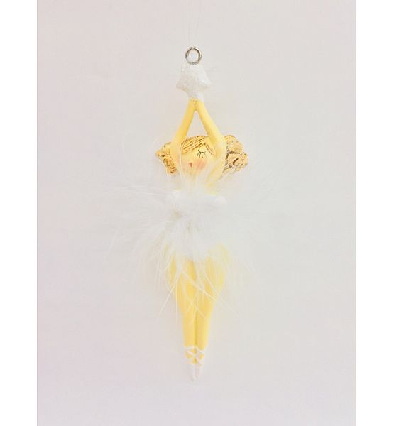 Vánoční ozdoba na zavěšení anděl balerína Sia Home Fashion  bílá A/3