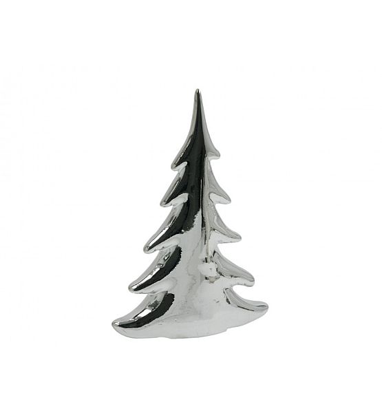 Vánoční dekorace stromek Home and styling collection keramika stříbrný 19cm