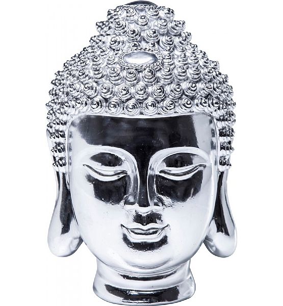 Dekorace Budha Kare Design hlava Chrome 30x16x18 cm