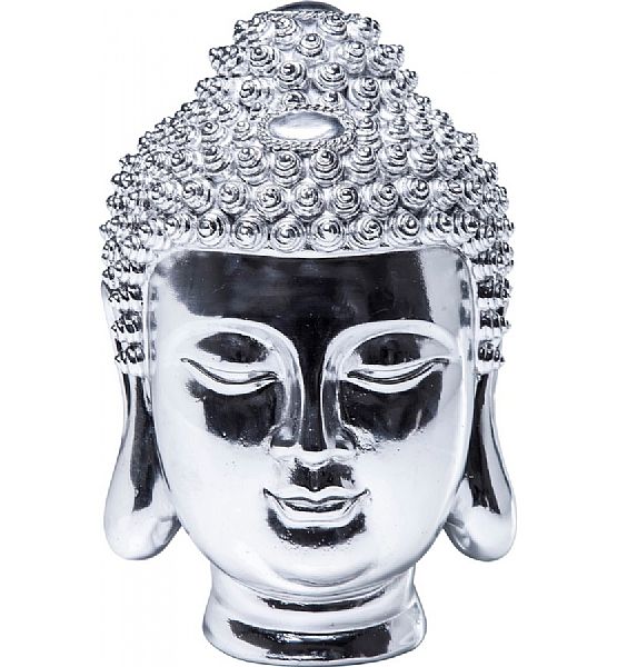 Dekorace Budha Kare Design hlava Chrome 30x16x18cm