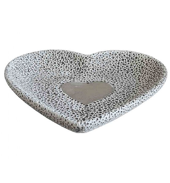 Dekorační miska Stardeco srdce cementová 24x24x4 cm