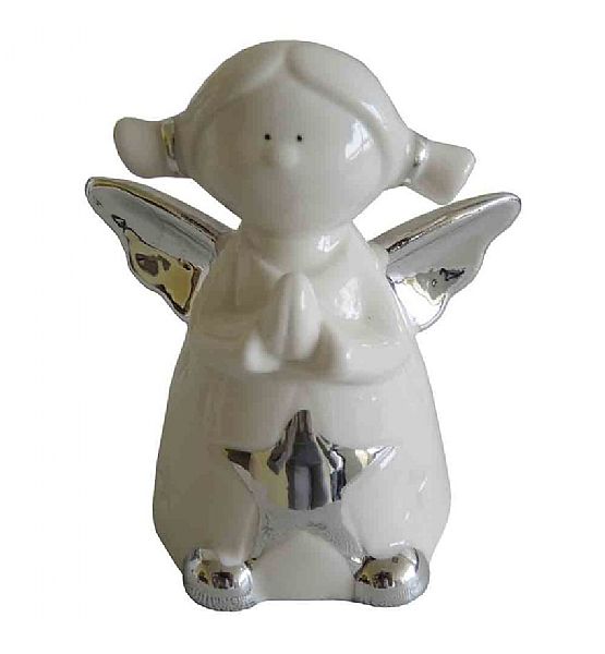 Dekorační soška anděl STARDECO keramika 10x8x6 cm