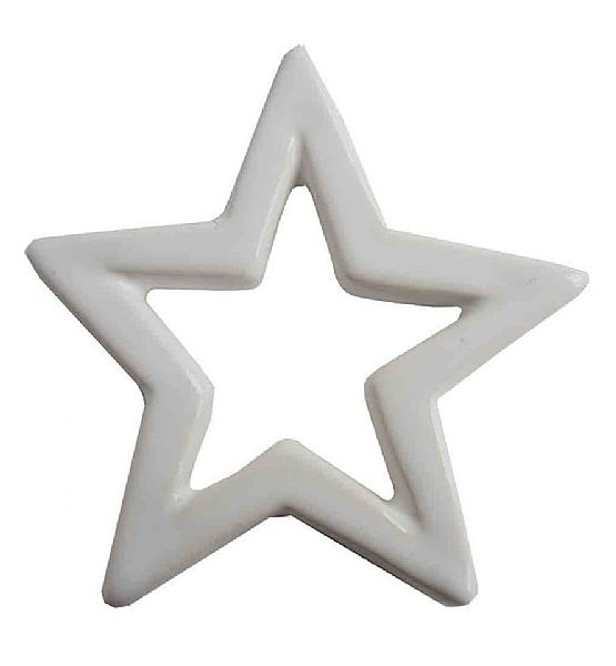 Vánoční ozdoba hvězda Stardeco keramická závěsná bílá 6,5 cm