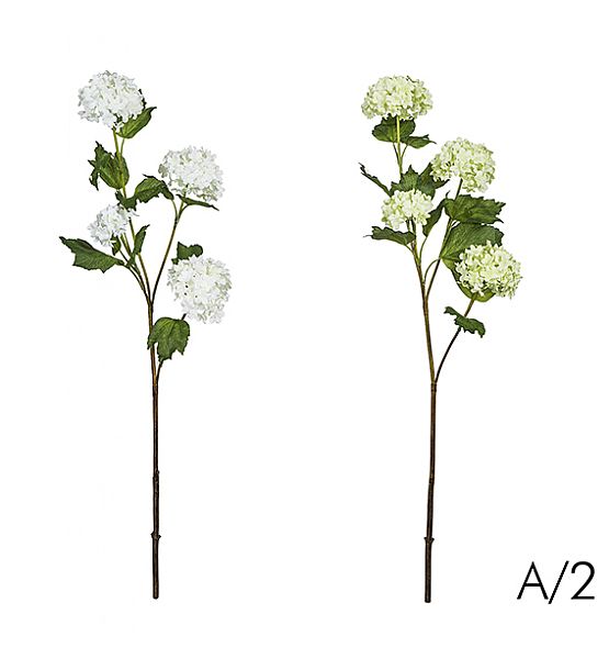 Umělá květina Sia Home Fashion Kalina bílá/zelená (cena za ks)