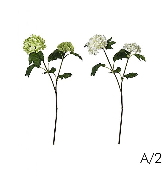 Umělá květina Sia Home Fashion větvička zel/bílá (cena za ks) 46 cm
