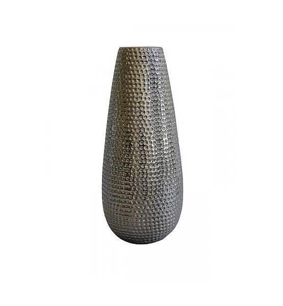 Váza Stardeco keramická stříbrná 11x24,5cm