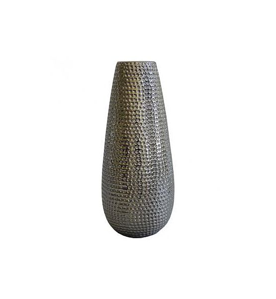 Váza Stardeco keramická stříbrná 13,5x32cm
