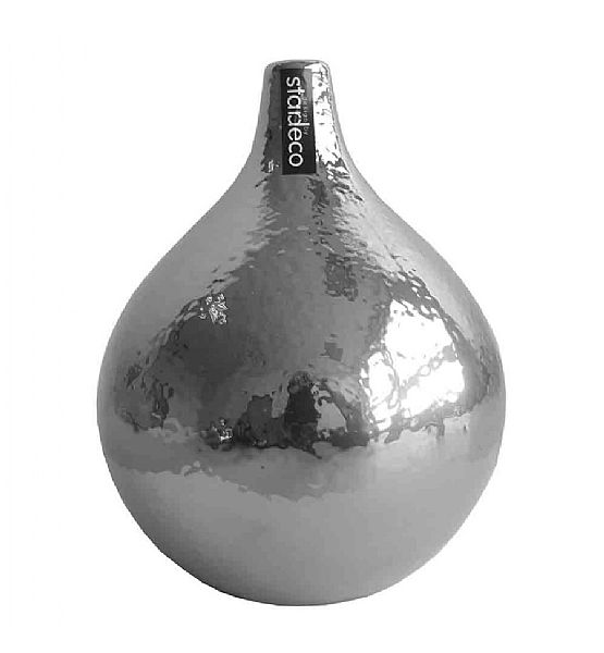 Váza Stardeco keramická stříbrná 16x20 cm