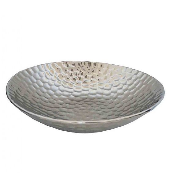 Dekorační mísa Stardeco keramika stříbrný 30x7 cm