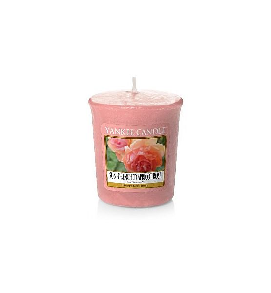 Vonná votivní svíčka Yankee Candle Sun Drenched Apricot Rose 49g/15hod