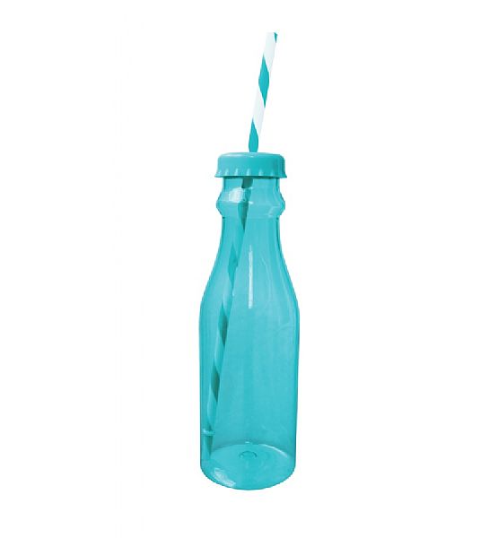 Láhev Zak Designs s brčkem modrá plastová 700 ml